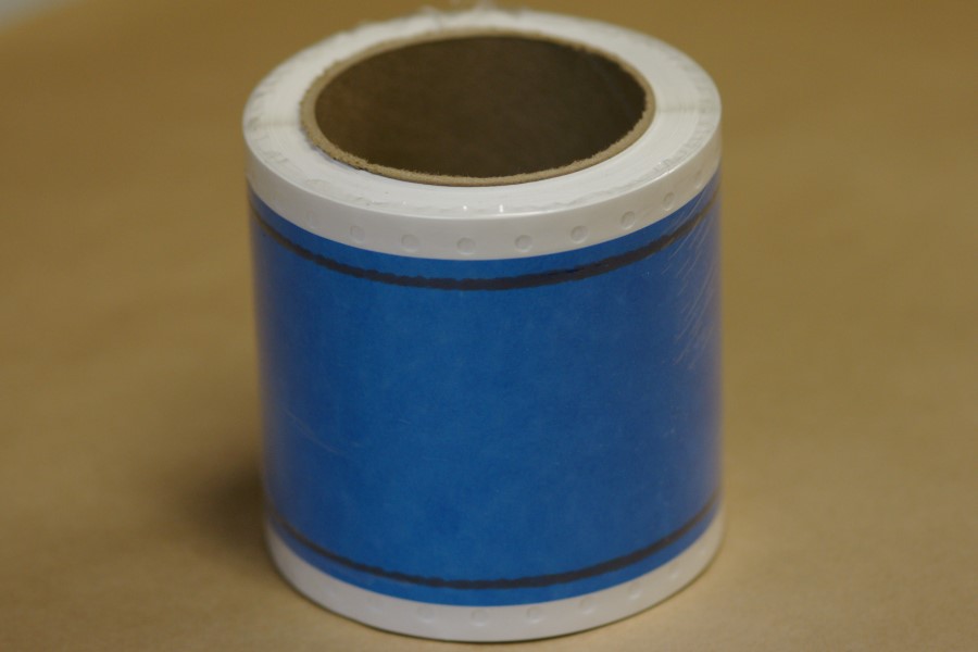 3 x 100' Pin Feed Roll, Light Blue Die Impression Stencil